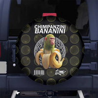 Chimpanzi Bananini Primate Spare Tire Cover with 3D Wireframe Globe Pattern