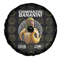 Chimpanzi Bananini Primate Spare Tire Cover with 3D Wireframe Globe Pattern