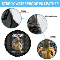 Chimpanzi Bananini Primate Spare Tire Cover with 3D Wireframe Globe Pattern
