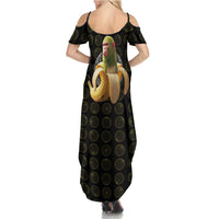 Chimpanzi Bananini Primate Summer Maxi Dress with 3D Wireframe Globe Pattern
