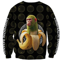 Chimpanzi Bananini Primate Sweatshirt with 3D Wireframe Globe Pattern