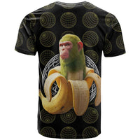 Chimpanzi Bananini Primate T Shirt with 3D Wireframe Globe Pattern