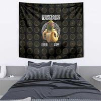 Chimpanzi Bananini Primate Tapestry with 3D Wireframe Globe Pattern