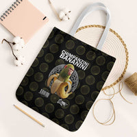 Chimpanzi Bananini Primate Tote Bag with 3D Wireframe Globe Pattern