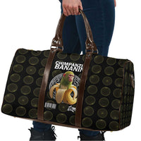 Chimpanzi Bananini Primate Travel Bag with 3D Wireframe Globe Pattern