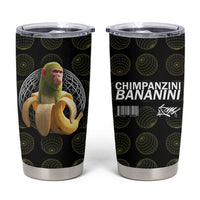 Chimpanzi Bananini Primate Tumbler Cup with 3D Wireframe Globe Pattern