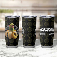 Chimpanzi Bananini Primate Tumbler Cup with 3D Wireframe Globe Pattern