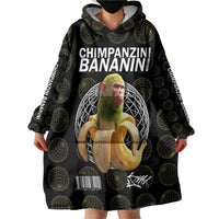 Chimpanzi Bananini Primate Wearable Blanket Hoodie with 3D Wireframe Globe Pattern