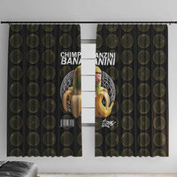 Chimpanzi Bananini Primate Window Curtain with 3D Wireframe Globe Pattern