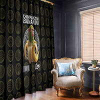 Chimpanzi Bananini Primate Window Curtain with 3D Wireframe Globe Pattern