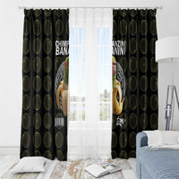 Chimpanzi Bananini Primate Window Curtain with 3D Wireframe Globe Pattern