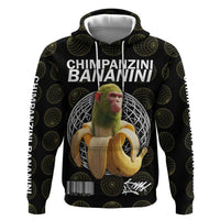 Chimpanzi Bananini Primate Zip Hoodie with 3D Wireframe Globe Pattern