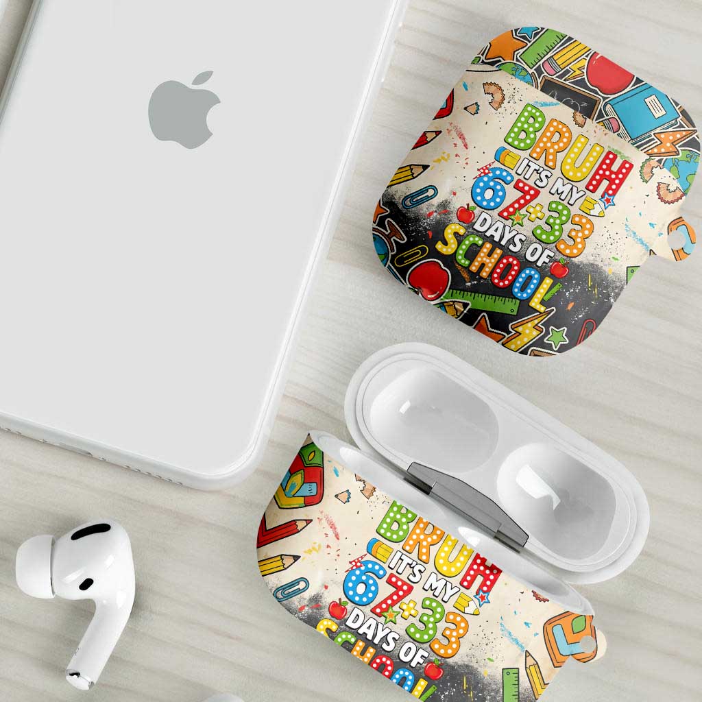 Bruh Its My 67 33 Days of School AirPods Case Funny Boys Kids 100th Day