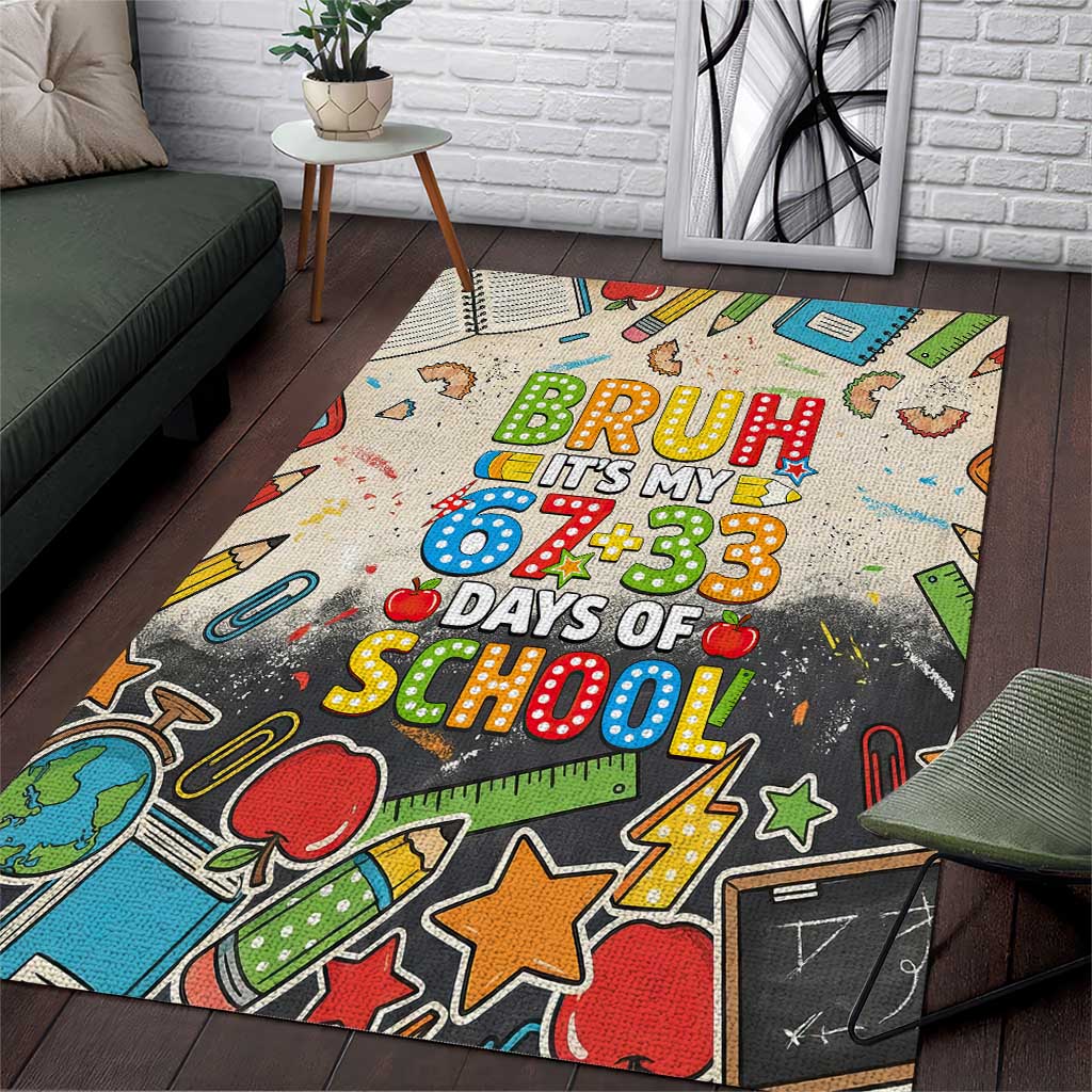 Bruh Its My 67 33 Days of School Area Rug Funny Boys Kids 100th Day