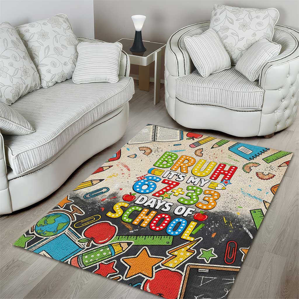 Bruh Its My 67 33 Days of School Area Rug Funny Boys Kids 100th Day
