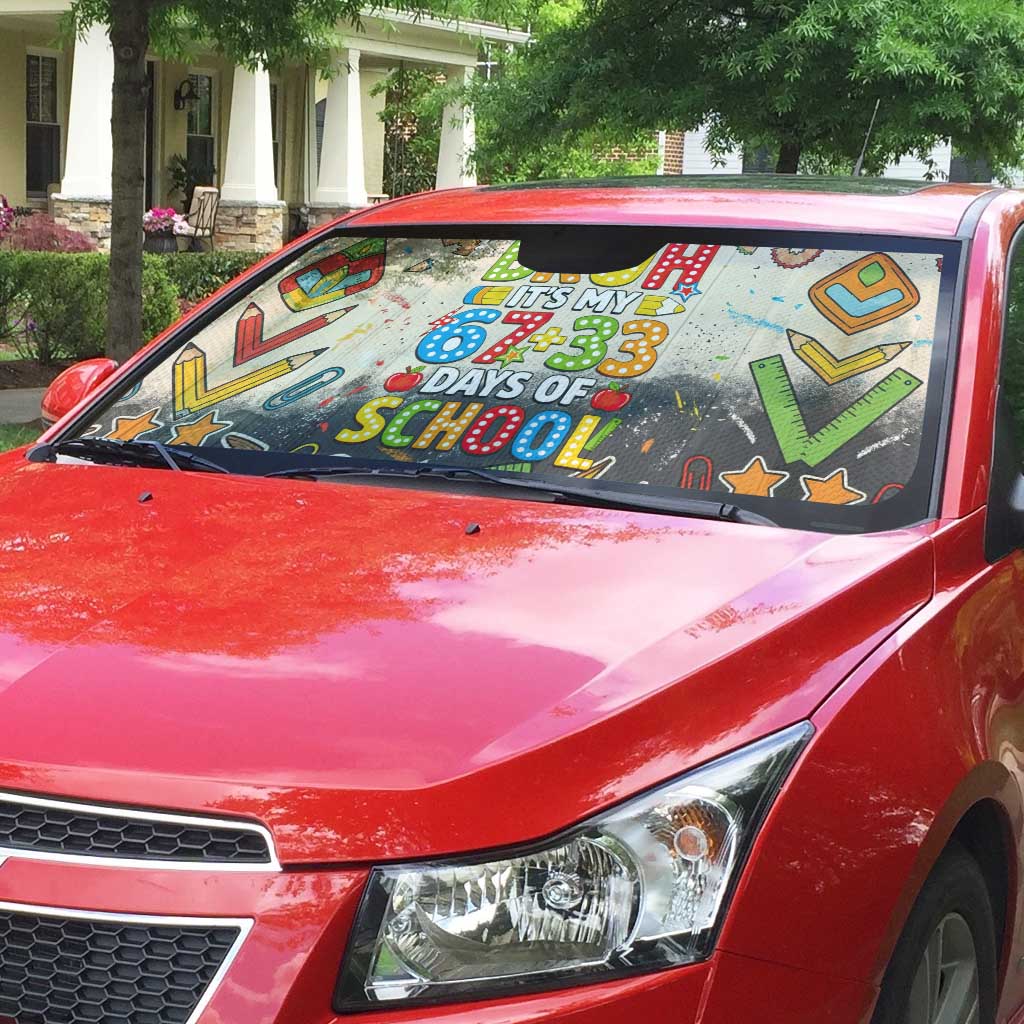 Bruh Its My 67 33 Days of School Auto Sun Shade Funny Boys Kids 100th Day