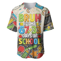 Bruh Its My 67 33 Days of School Baseball Jersey Funny Boys Kids 100th Day