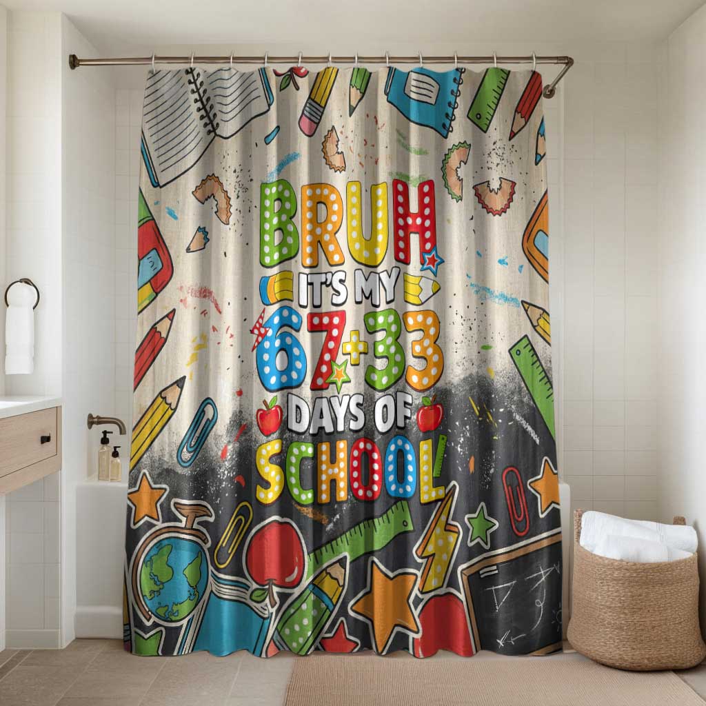 Bruh Its My 67 33 Days of School Bathroom Set Funny Boys Kids 100th Day