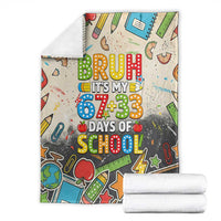 Bruh Its My 67 33 Days of School Blanket Funny Boys Kids 100th Day