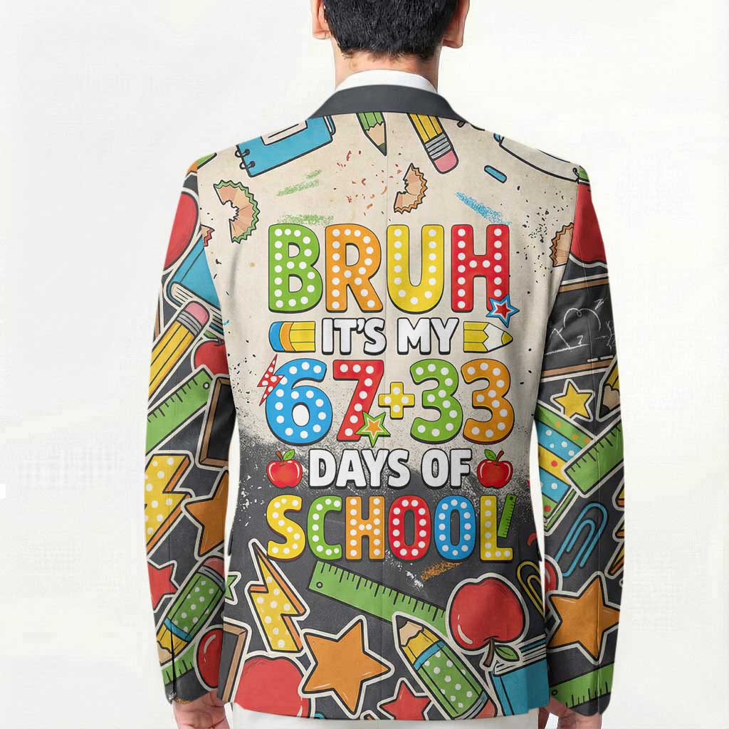 Bruh Its My 67 33 Days of School Blazer Funny Boys Kids 100th Day