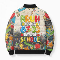 Bruh Its My 67 33 Days of School Bomber Puffer Jacket Funny Boys Kids 100th Day