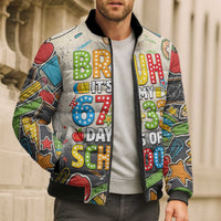 Bruh Its My 67 33 Days of School Bomber Puffer Jacket Funny Boys Kids 100th Day