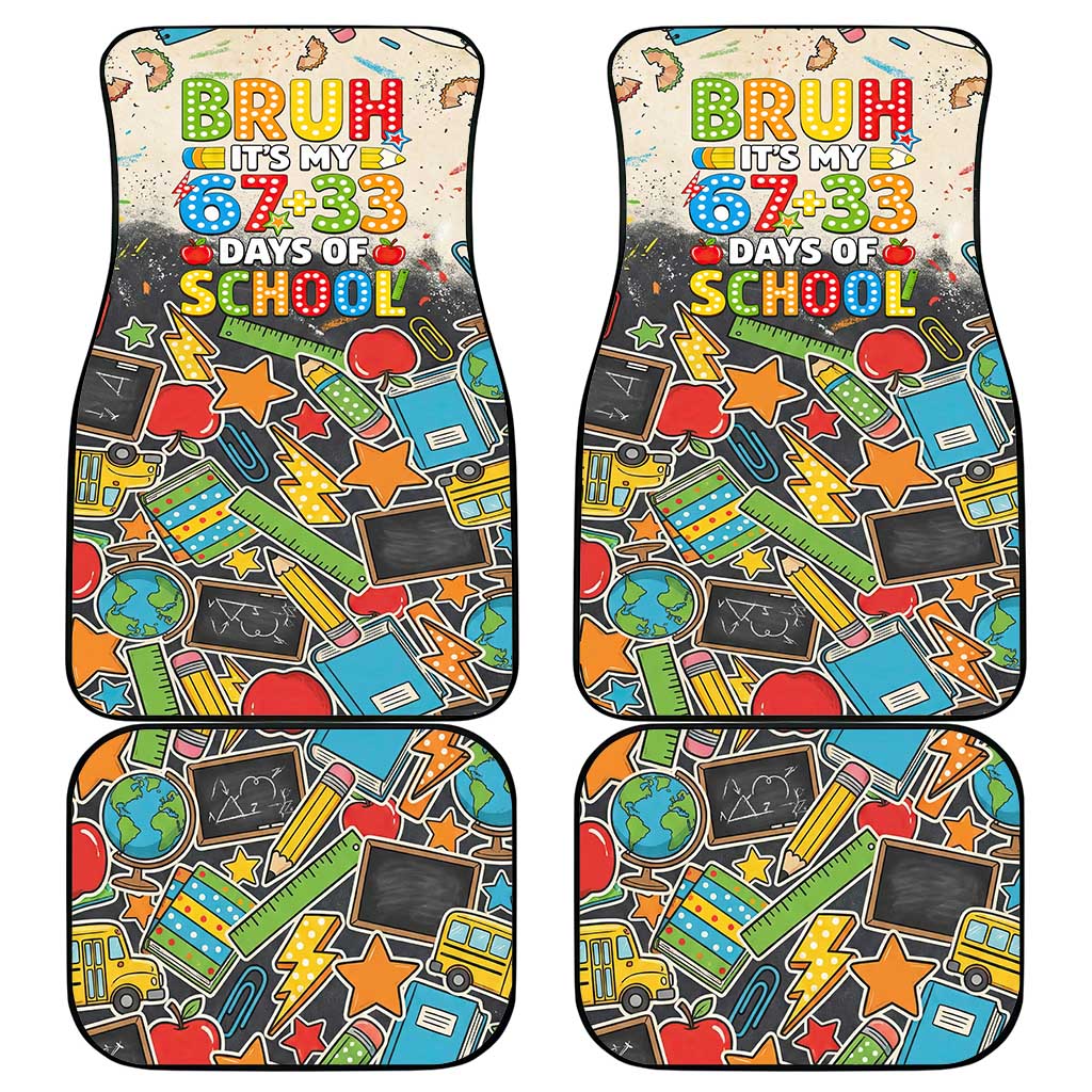Bruh Its My 67 33 Days of School Car Mats Funny Boys Kids 100th Day
