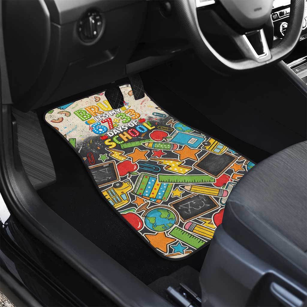 Bruh Its My 67 33 Days of School Car Mats Funny Boys Kids 100th Day