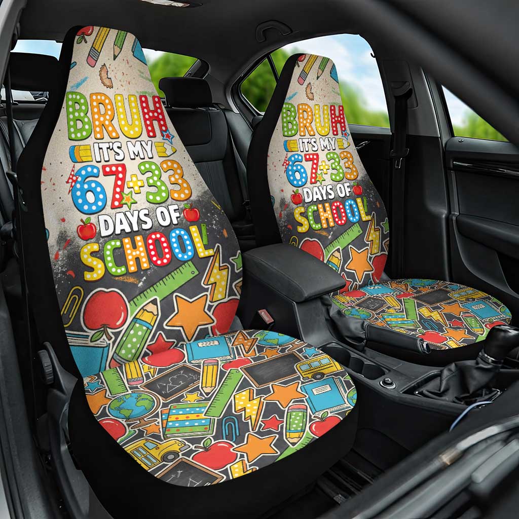Bruh Its My 67 33 Days of School Car Seat Cover Funny Boys Kids 100th Day