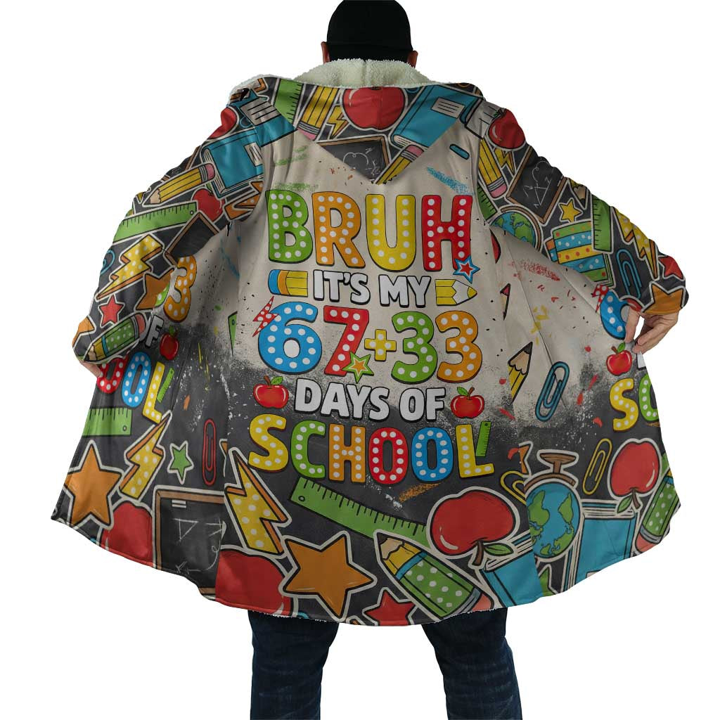Bruh Its My 67 33 Days of School Cloak Funny Boys Kids 100th Day