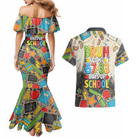Bruh Its My 67 33 Days of School Couples Matching Mermaid Dress and Hawaiian Shirt Funny Boys Kids 100th Day