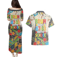 Bruh Its My 67 33 Days of School Couples Matching Puletasi and Hawaiian Shirt Funny Boys Kids 100th Day