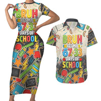 Bruh Its My 67 33 Days of School Couples Matching Short Sleeve Bodycon Dress and Hawaiian Shirt Funny Boys Kids 100th Day
