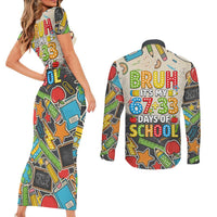Bruh Its My 67 33 Days of School Couples Matching Short Sleeve Bodycon Dress and Long Sleeve Button Shirt Funny Boys Kids 100th Day
