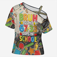 Bruh Its My 67 33 Days of School Cross Shoulder Shirt Funny Boys Kids 100th Day