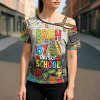 Bruh Its My 67 33 Days of School Cross Shoulder Shirt Funny Boys Kids 100th Day