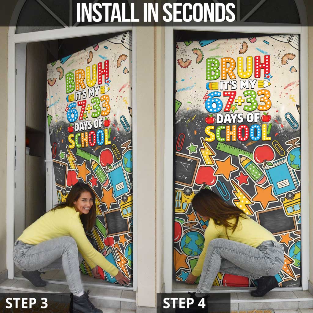 Bruh Its My 67 33 Days of School Door Cover Funny Boys Kids 100th Day