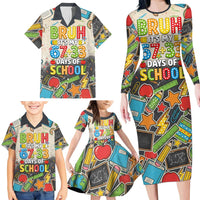 Bruh Its My 67 33 Days of School Family Matching Long Sleeve Bodycon Dress and Hawaiian Shirt Funny Boys Kids 100th Day