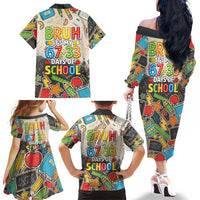 Bruh Its My 67 33 Days of School Family Matching Off The Shoulder Long Sleeve Dress and Hawaiian Shirt Funny Boys Kids 100th Day