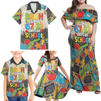 Bruh Its My 67 33 Days of School Family Matching Off Shoulder Maxi Dress and Hawaiian Shirt Funny Boys Kids 100th Day