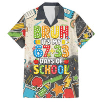 Bruh Its My 67 33 Days of School Family Matching Off Shoulder Short Dress and Hawaiian Shirt Funny Boys Kids 100th Day