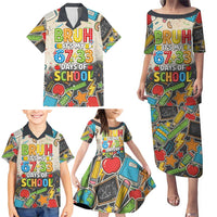 Bruh Its My 67 33 Days of School Family Matching Puletasi and Hawaiian Shirt Funny Boys Kids 100th Day