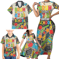 Bruh Its My 67 33 Days of School Family Matching Short Sleeve Bodycon Dress and Hawaiian Shirt Funny Boys Kids 100th Day