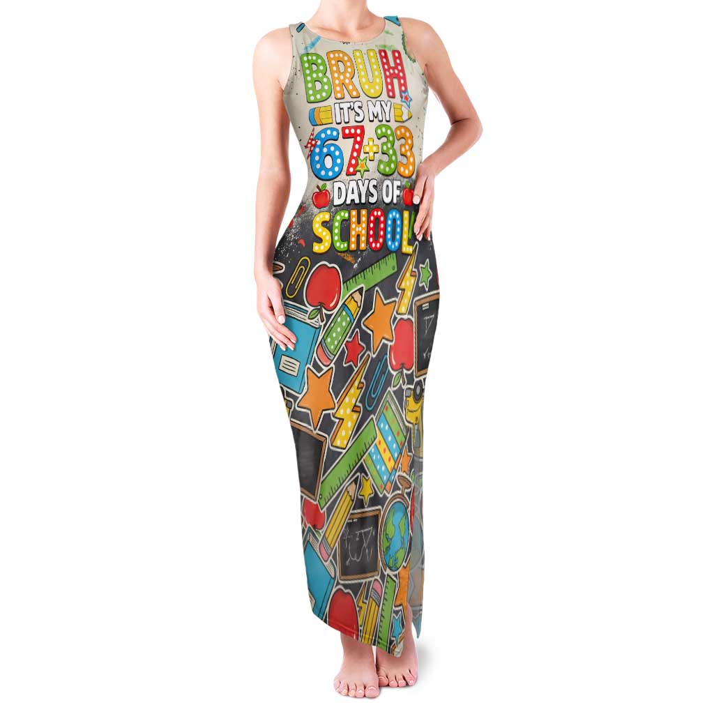 Bruh Its My 67 33 Days of School Family Matching Tank Maxi Dress and Hawaiian Shirt Funny Boys Kids 100th Day