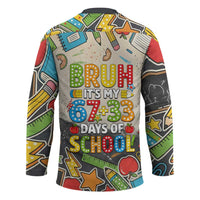 Bruh Its My 67 33 Days of School Hockey Jersey Funny Boys Kids 100th Day