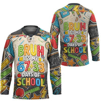 Bruh Its My 67 33 Days of School Hockey Jersey Funny Boys Kids 100th Day