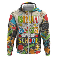 Bruh Its My 67 33 Days of School Hoodie Funny Boys Kids 100th Day