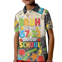 Bruh Its My 67 33 Days of School Kid Polo Shirt Funny Boys Kids 100th Day