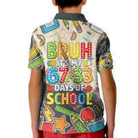 Bruh Its My 67 33 Days of School Kid Polo Shirt Funny Boys Kids 100th Day