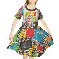 Bruh Its My 67 33 Days of School Kid Short Sleeve Dress Funny Boys Kids 100th Day